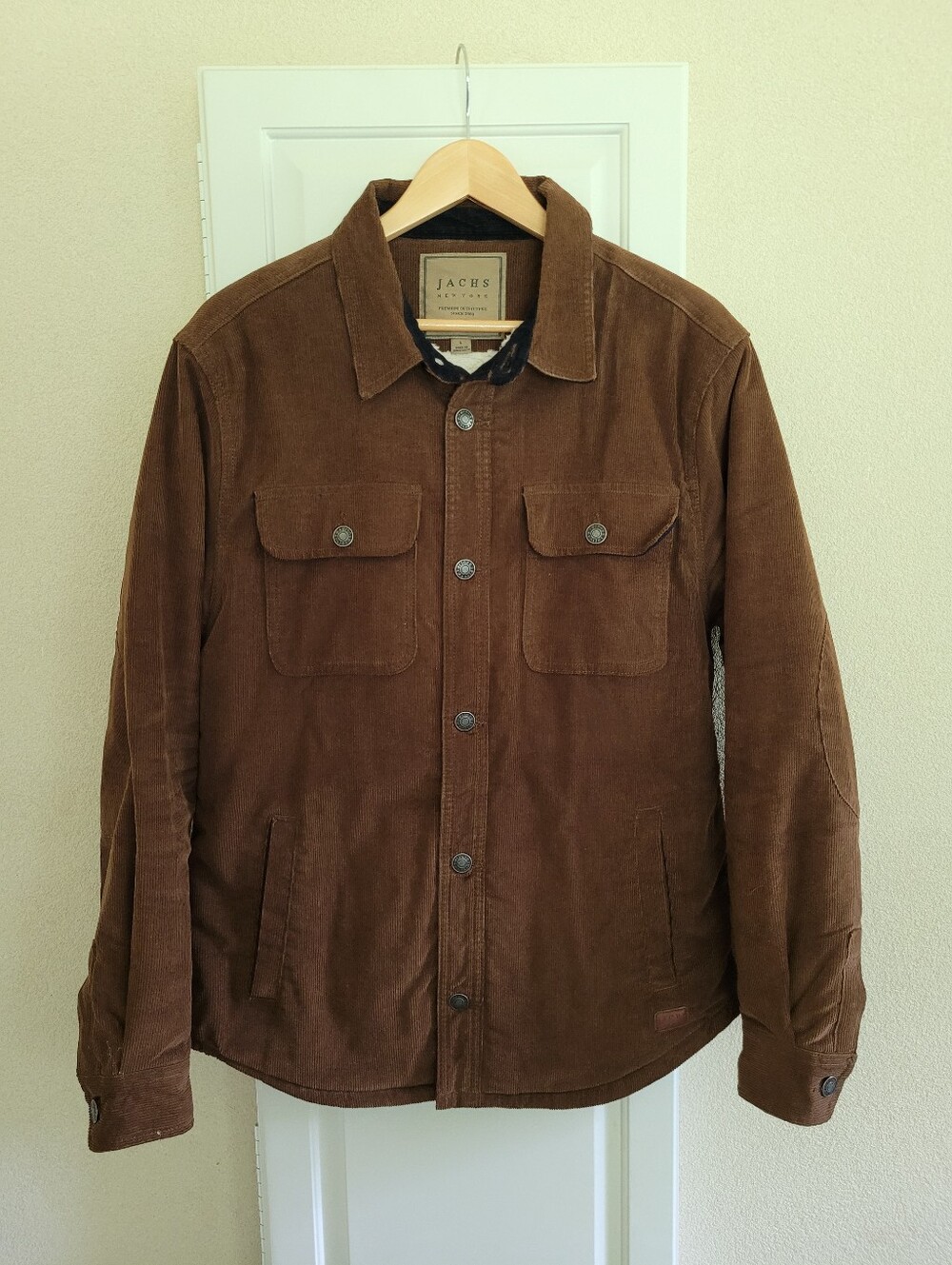 Jachs New York Brown Corduroy Lined Jacket Size Large